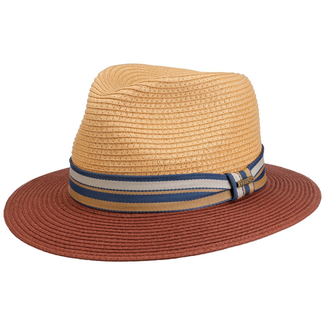 Stetson Romaro Toyo Traveller - Toyo Strohut - Aus 100% Viskose- Mit UV-Schutz 40 - Rot