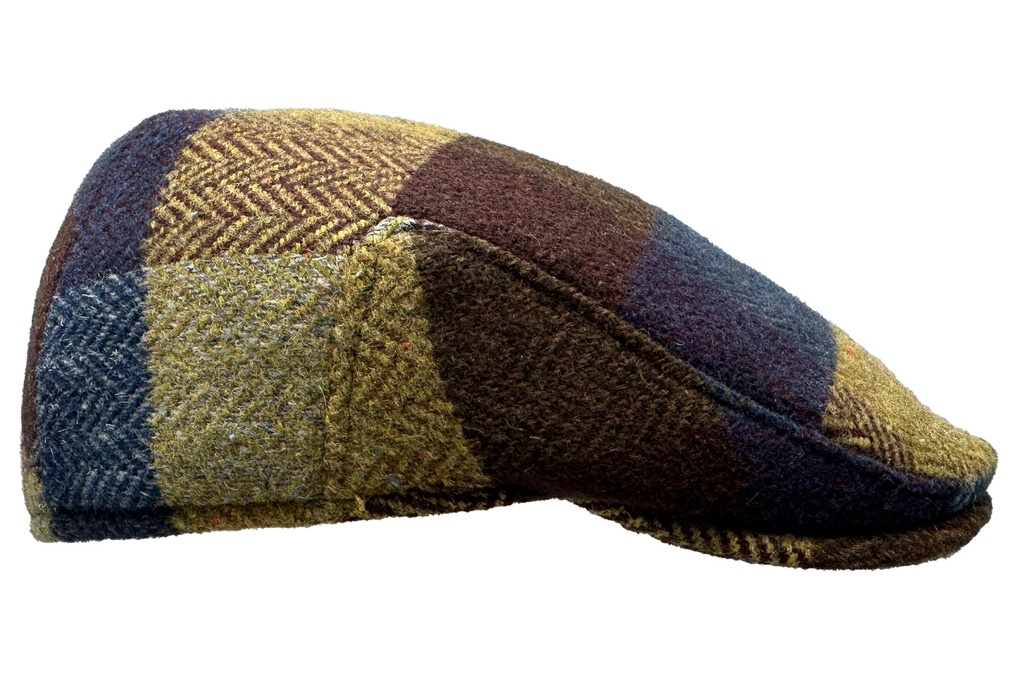 Fiebig Wool Herringbone Check Flatcap - Karo-Fischgrat-Muster - Braun