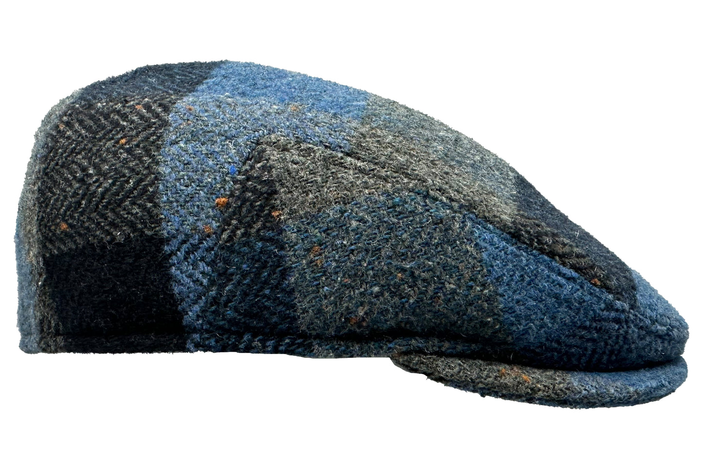 Fiebig Wool Herringbone Check Flatcap - Karo-Fischgrat-Muster - Blau