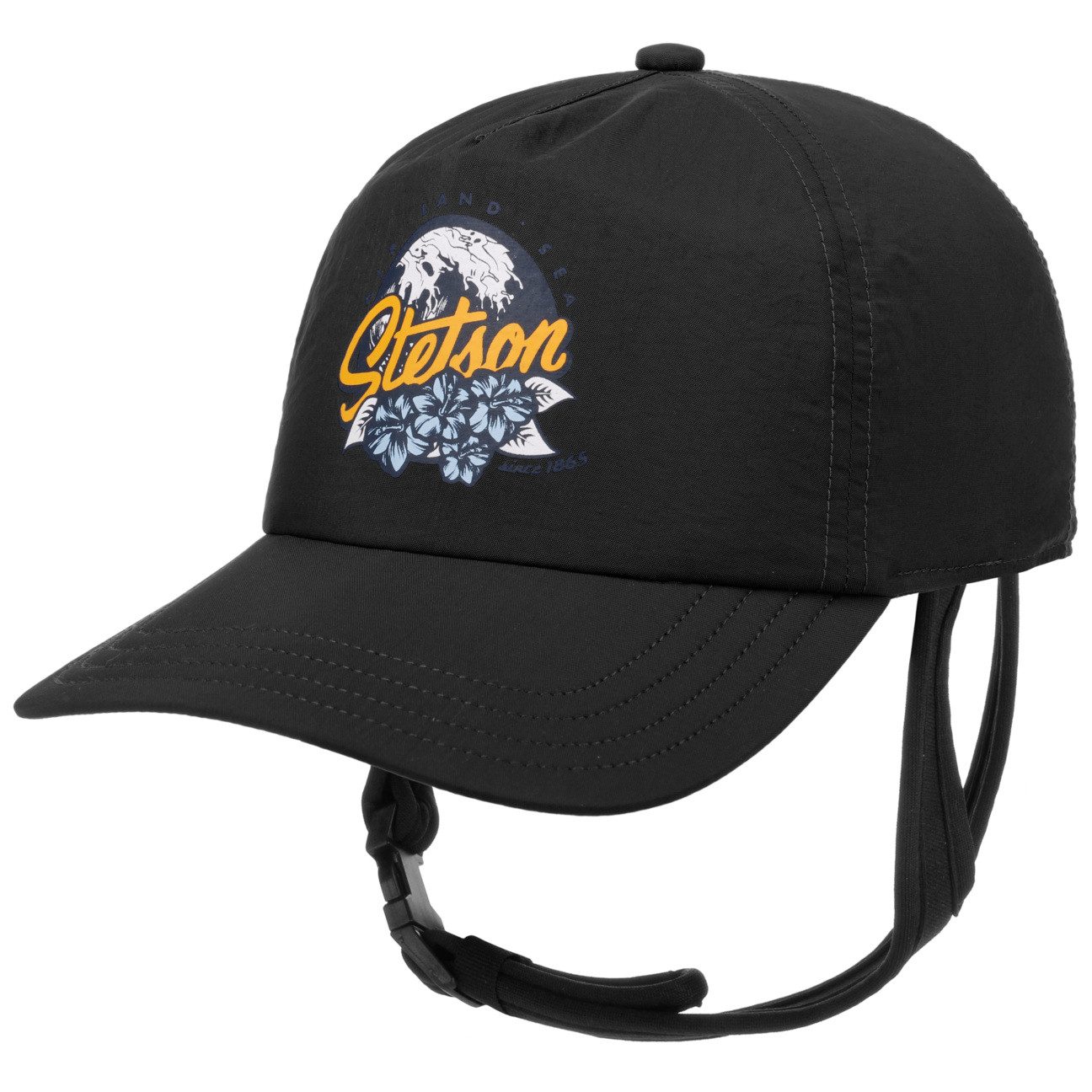 Stetson Fast Dry Basecap - Schnelltrocknend - Cap mit Befestigungsschnalle - Schwarz