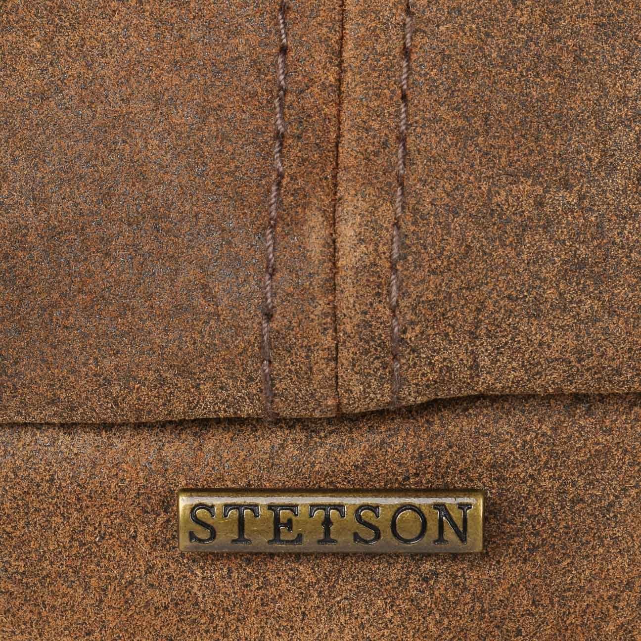Stetson Hatteras Burney Leder - Schirmmütze aus Leder - 6-teilig - Pigskin - Hellbraun