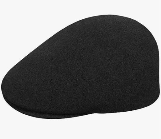 Kangol Seamless 507 Wolle Flatcap Schiebermütze - Black Gold - Schwarz Gold