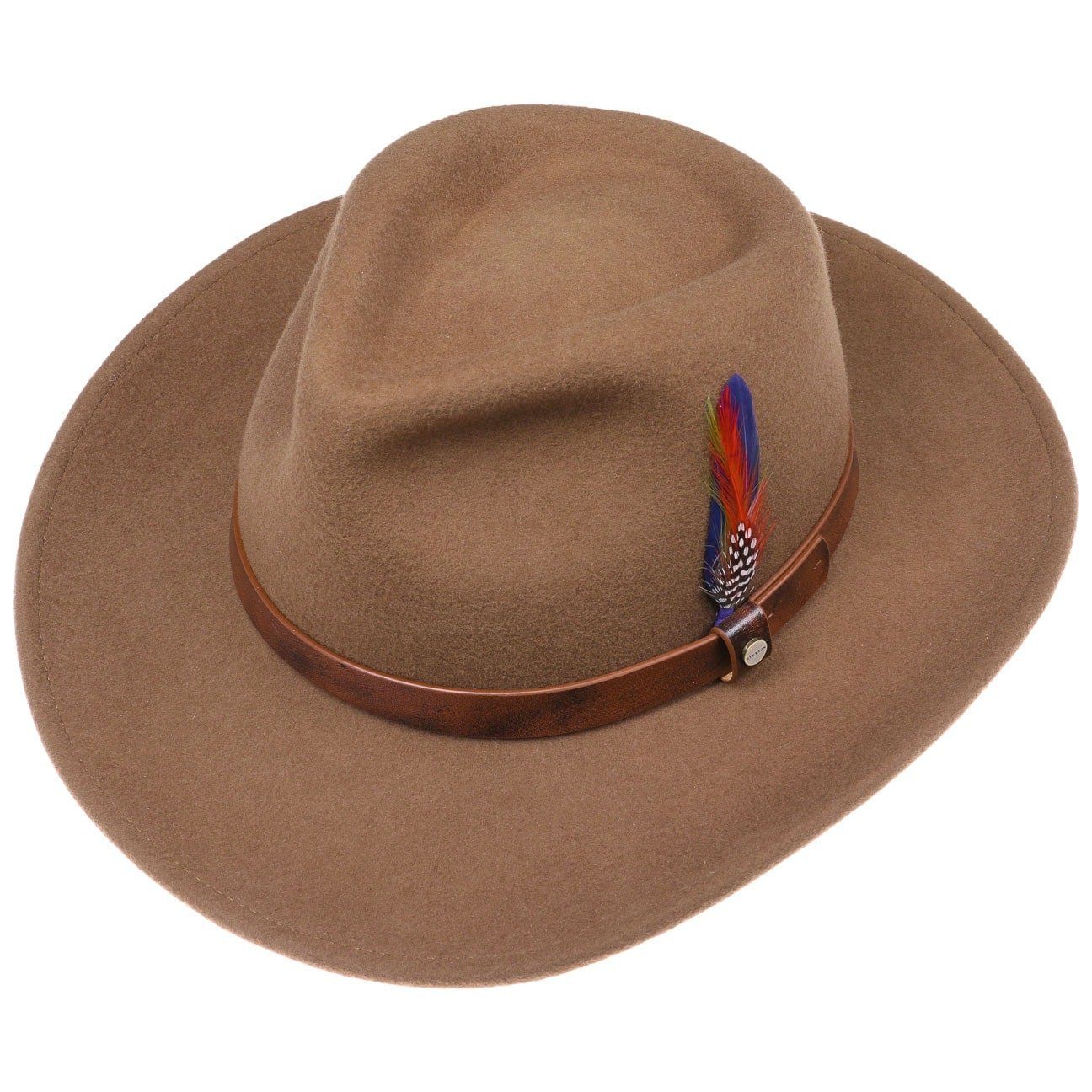 Stetson Oklahoma Western Woolfelt Traveller - Wollfilzhut - Knautschbar / Wasserfest - Braun