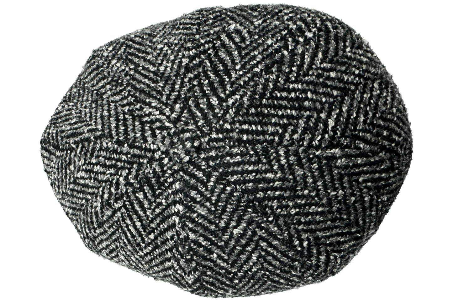 Fiebig 8-Panel Wool Herringbone Ballonmütze - Fischgrat-Muster - Anthrazit