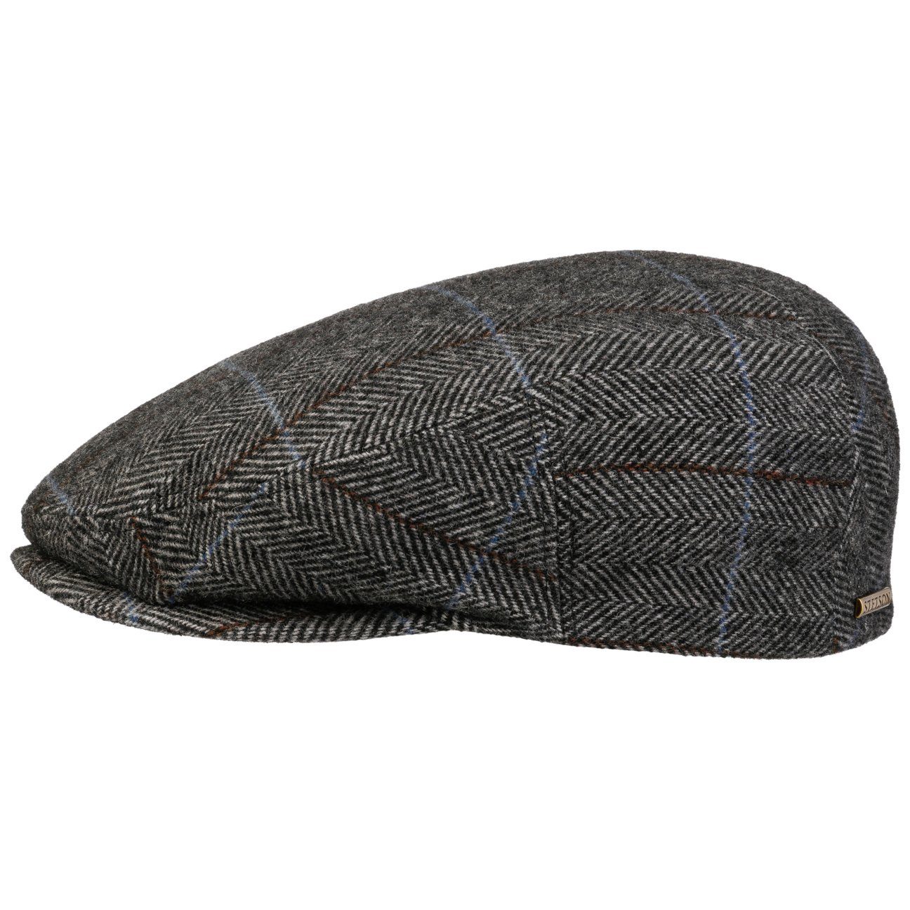 Stetson Kent Color Lined Driver Cap - mit Ohrenklappen - Cap aus Wolle - Grau / Schwarz
