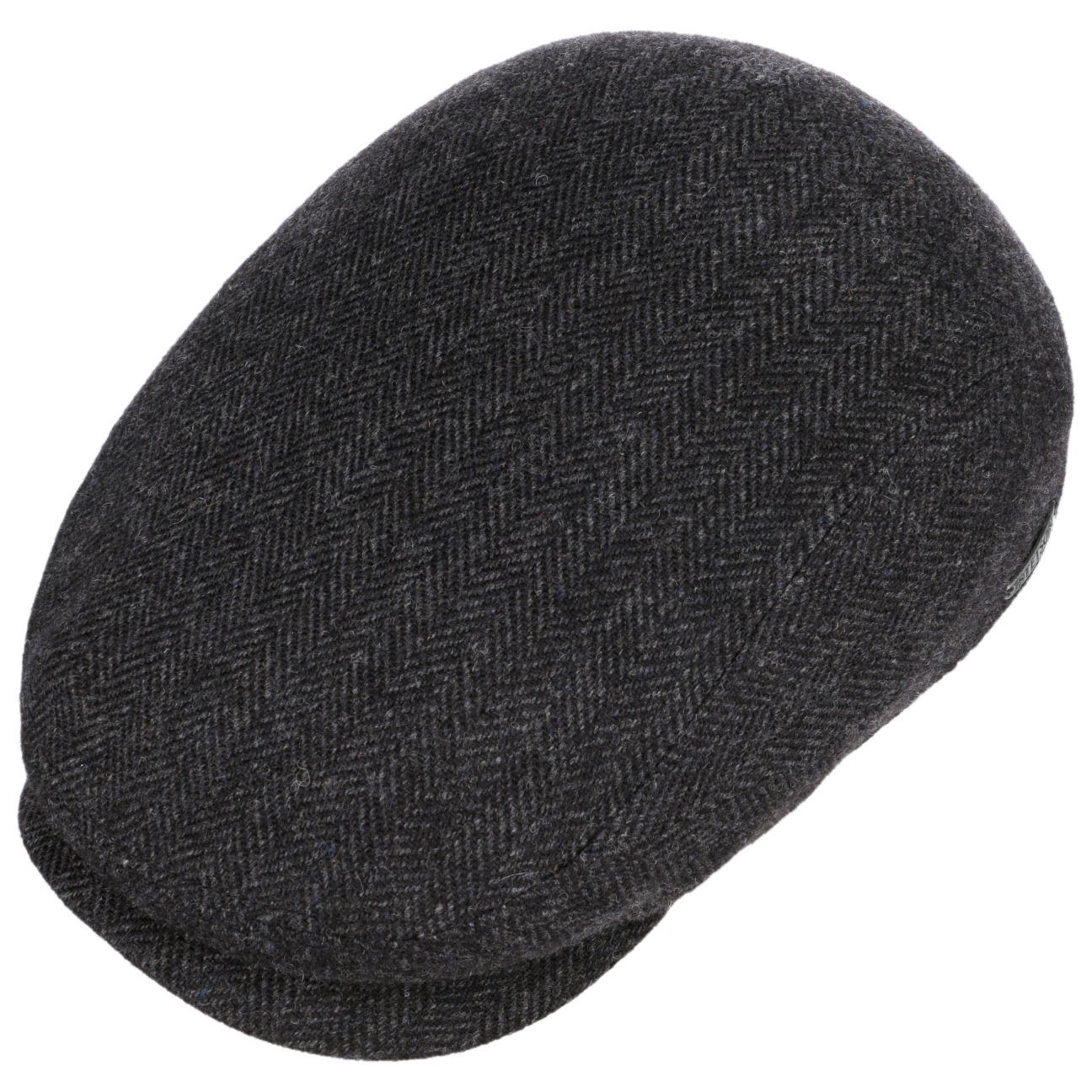 Stetson Belfast Woolrich Driver Cap - Fischgrat - Cap aus 100% Wolle - 311 - Dunkelgrau