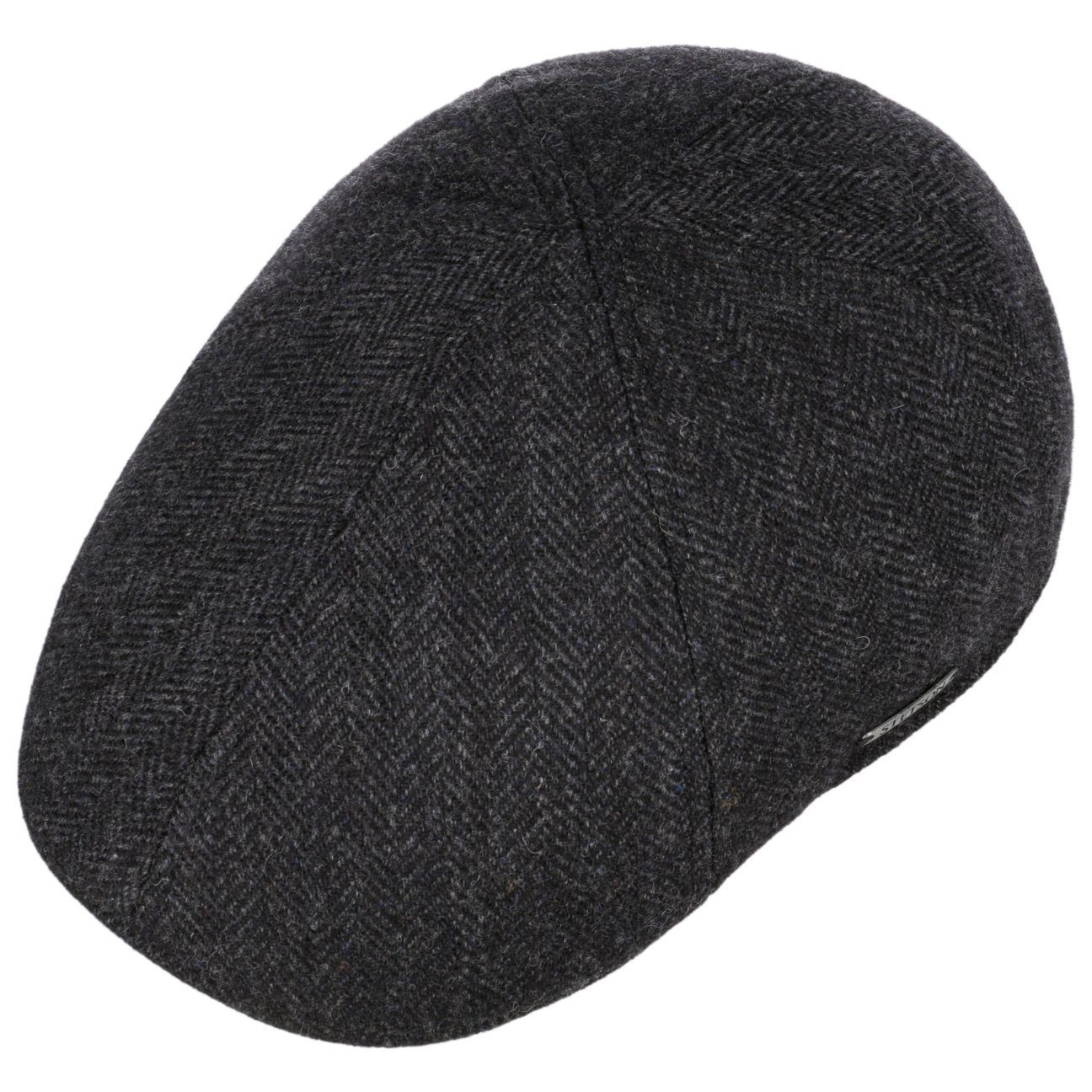 Stetson Texas Woolrich Duck Cap - Fischgrat - Cap aus 100% Wolle - 311 - Dunkelgrau