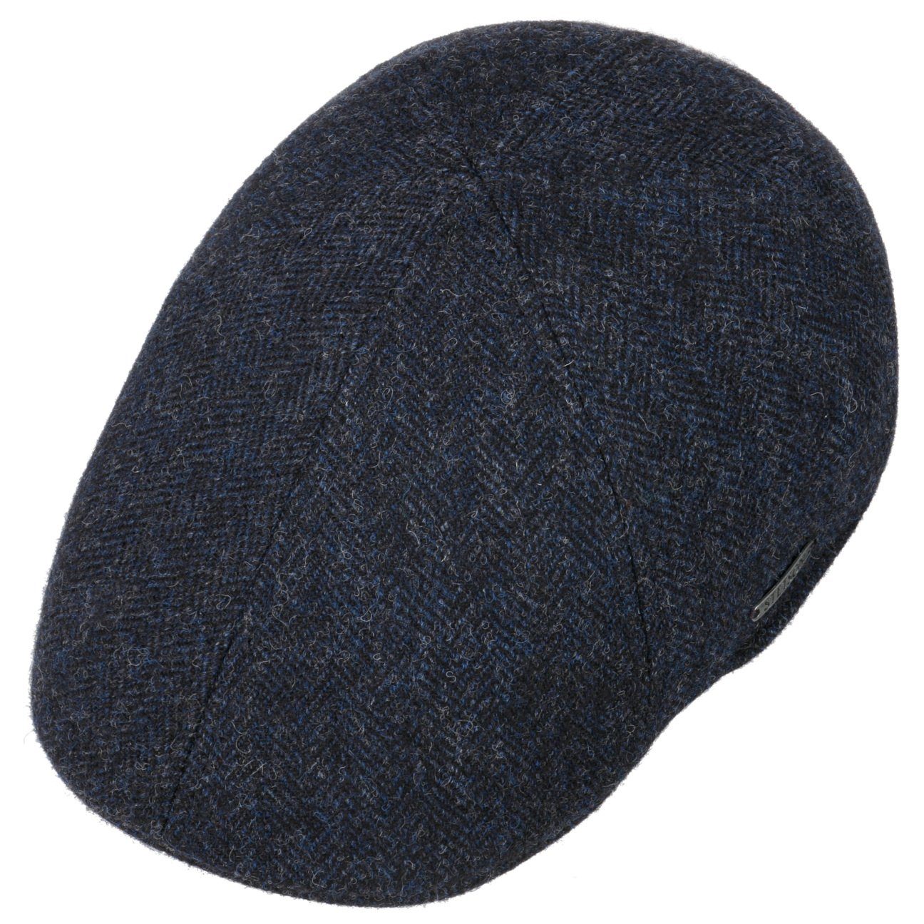 Stetson Texas Woolrich Duck Cap - Fischgrat - Cap aus 100% Wolle - 321 - Dunkelblau
