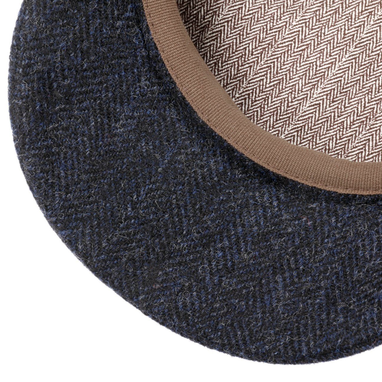 Stetson Hatteras Woolrich - Fischgrat - Schirmmütze aus 100% Wolle - 321 - Dunkelblau