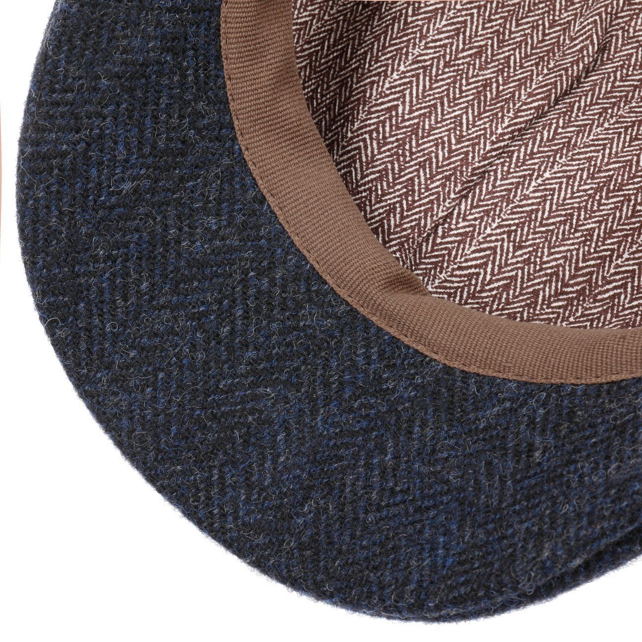 Stetson Texas Woolrich Duck Cap - Fischgrat - Cap aus 100% Wolle - 321 - Dunkelblau