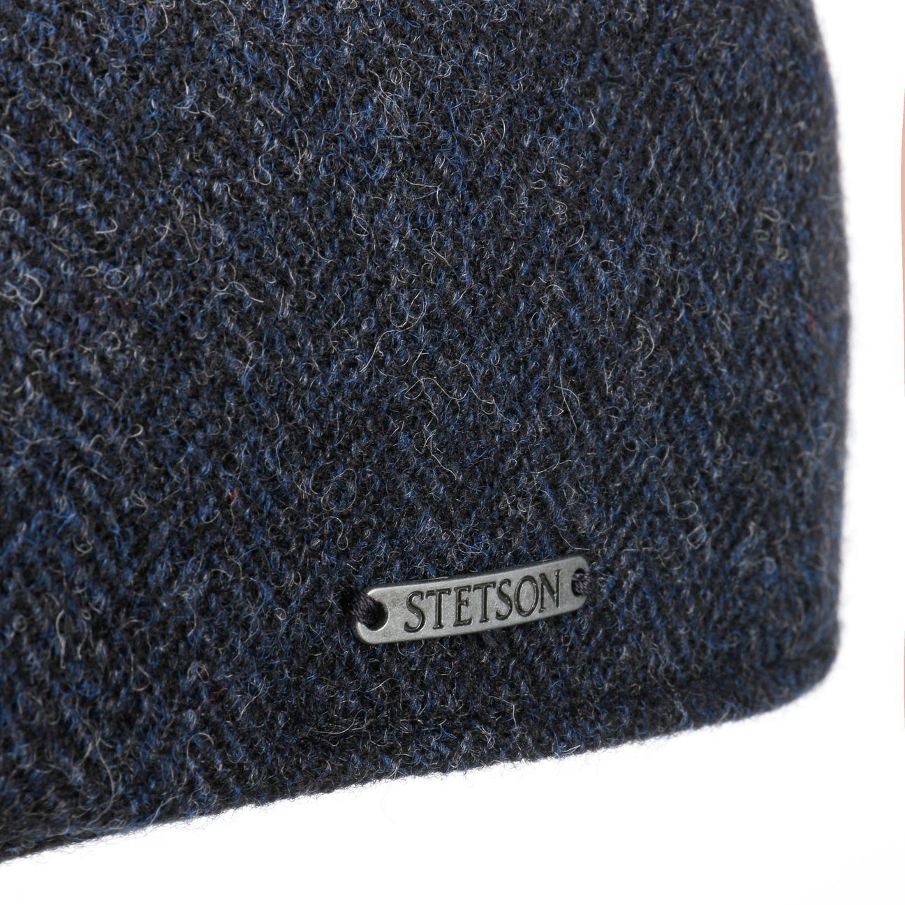 Stetson Texas Woolrich Duck Cap - Fischgrat - Cap aus 100% Wolle - 321 - Dunkelblau