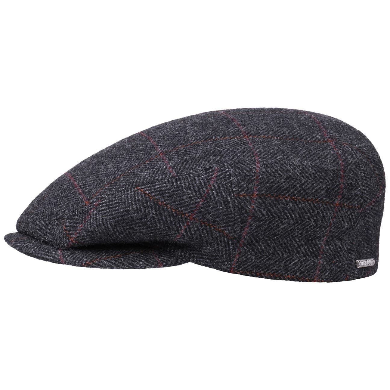 Stetson Kent Color Lined Driver Cap - mit Ohrenklappen - Cap aus Wolle - Anthrazit