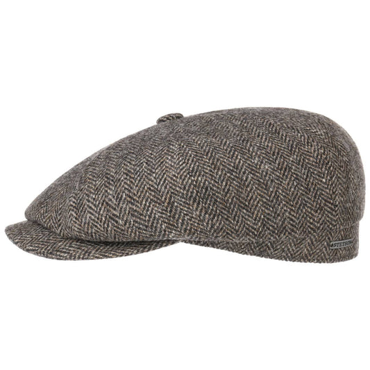 Stetson Hatteras Woolrich - Fischgrat - Schirmmütze aus 100% Wolle - 333 - Hellbraun