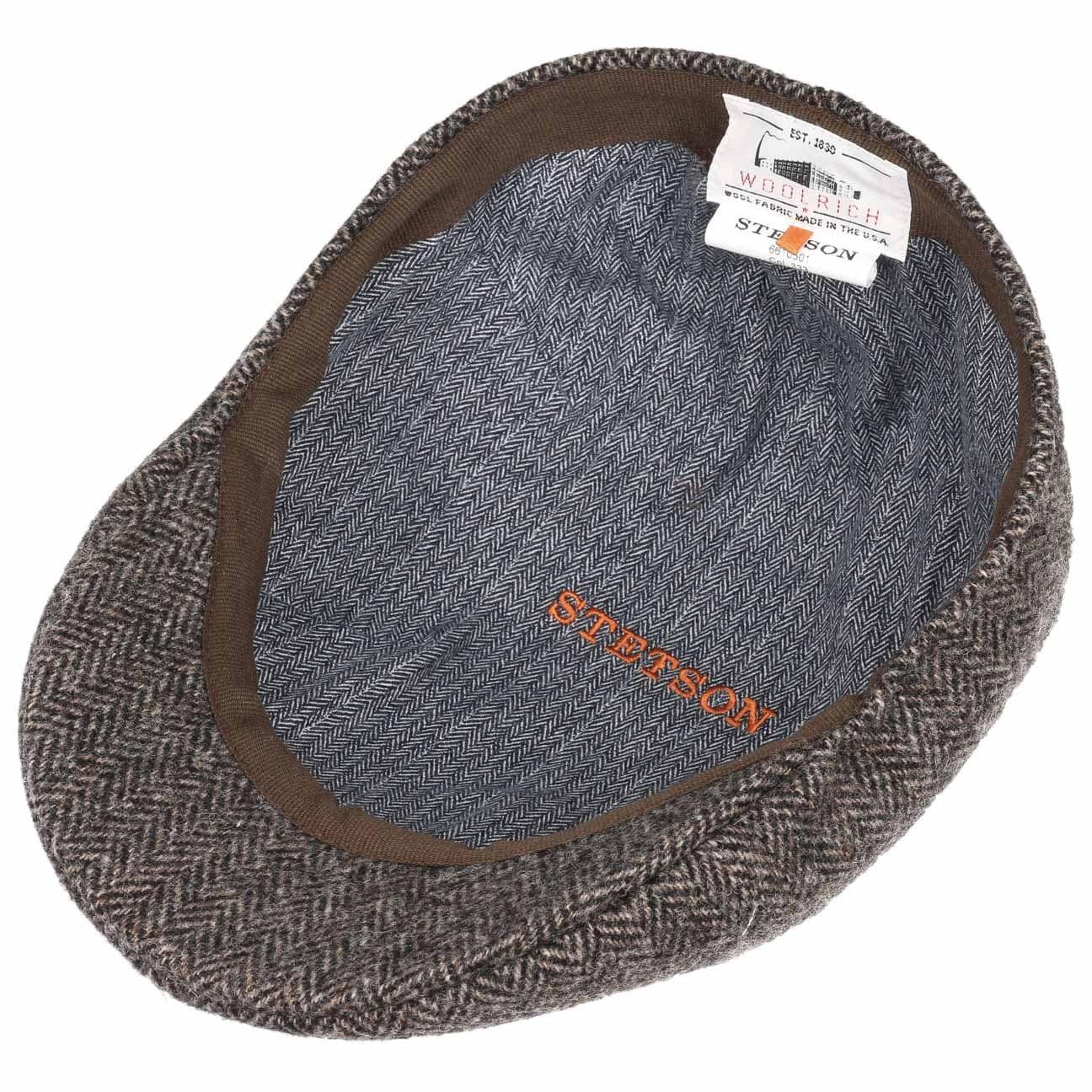 Stetson Texas Woolrich Duck Cap - Fischgrat - Cap aus 100% Wolle - 333 - Hellbraun