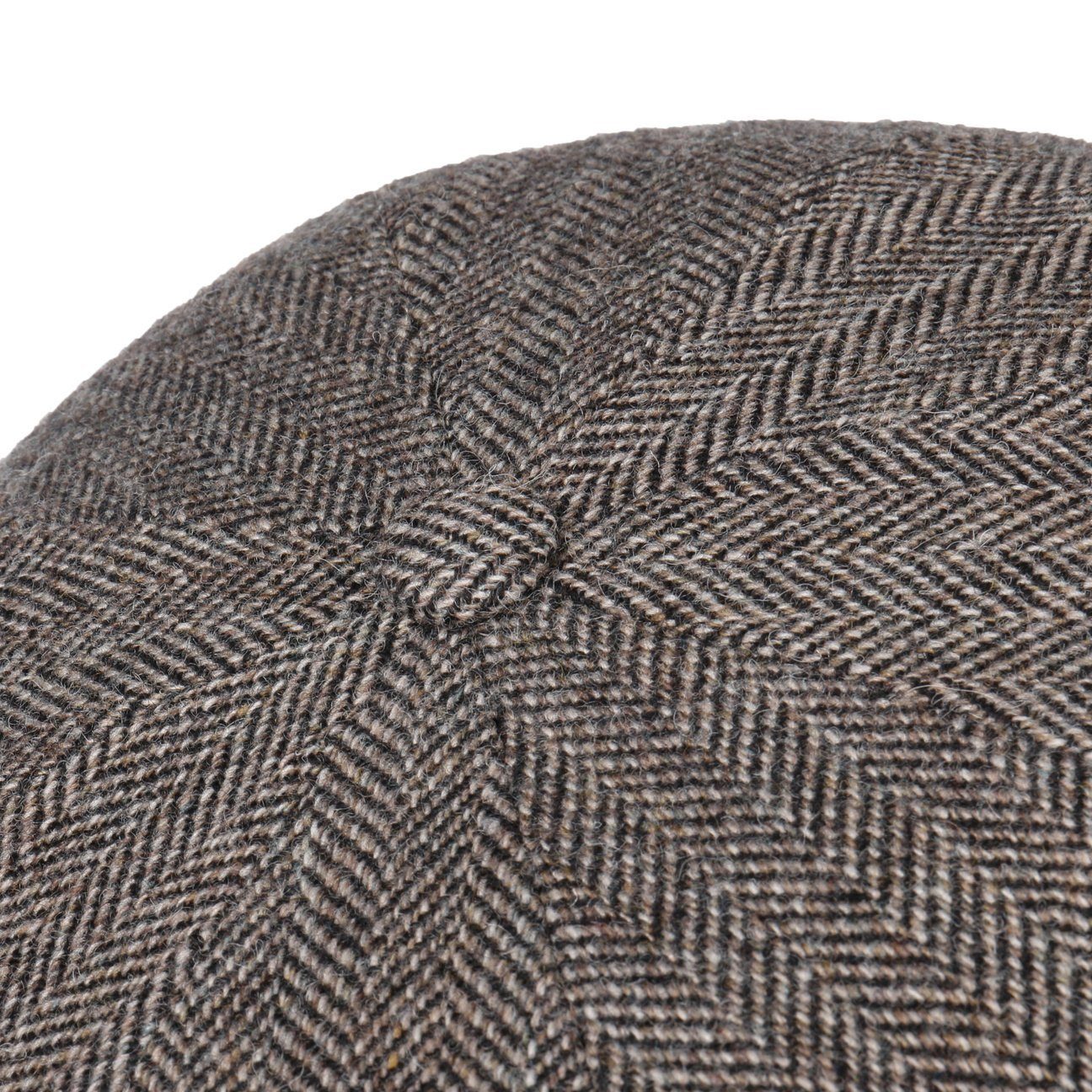 Stetson Hatteras Woolrich Earflaps - Fischgrat - Schirmmütze aus 100% Wolle - mit Ohrenklappen - 333 - Dunkelbraun