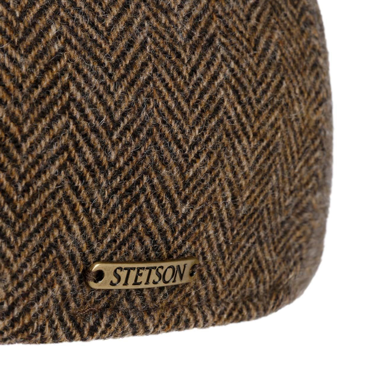 Stetson Texas Woolrich Duck Cap - Fischgrat - Cap aus 100% Wolle - 367 - Dunkelbraun