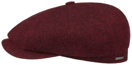 Stetson Hatteras Woolrich - Fischgrat - Schirmmütze aus 100% Wolle - 381 - Rot