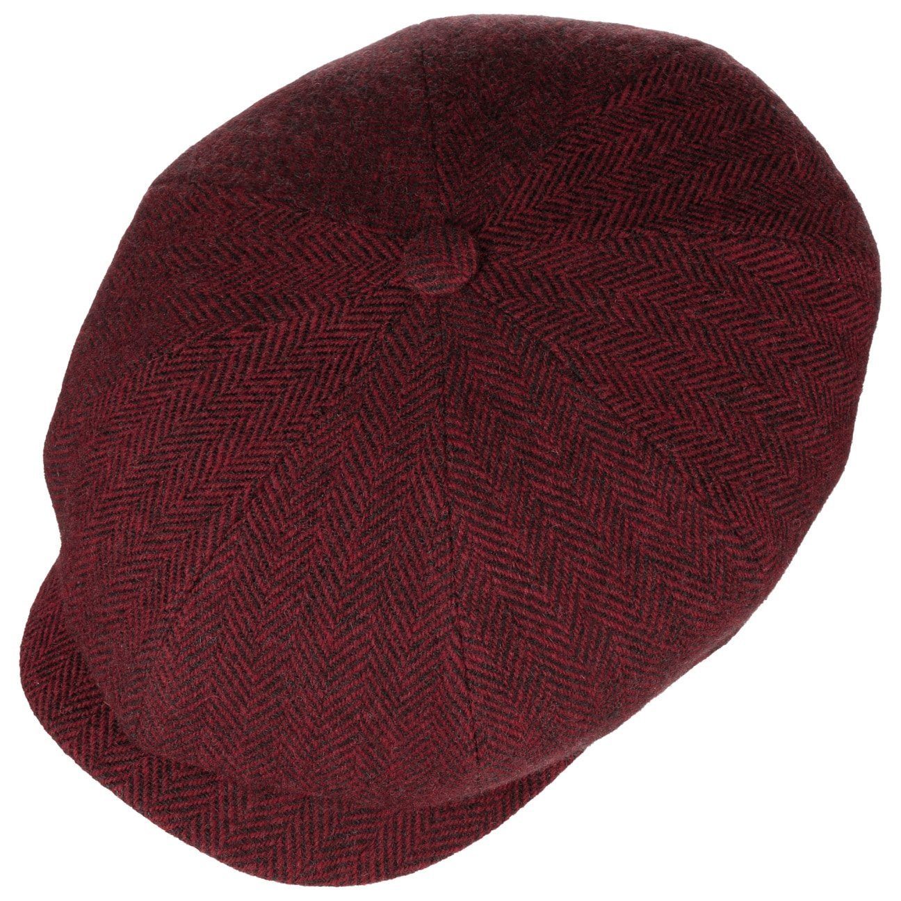 Stetson Hatteras Woolrich - Fischgrat - Schirmmütze aus 100% Wolle - 381 - Rot