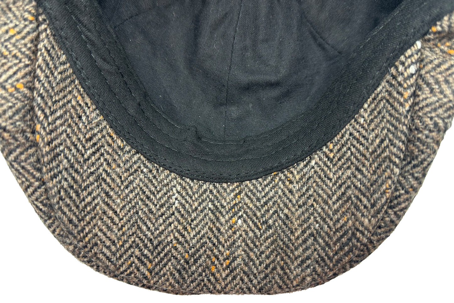 Fiebig 6-Panel Flatcap - Gatsby - Fischgrat-Muster - Braun