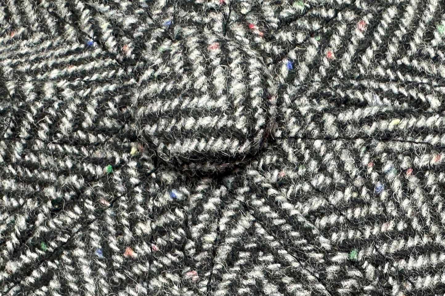 Fiebig 8-Panel Wool Herringbone Ballonmütze - Fischgrat-Muster - Grau
