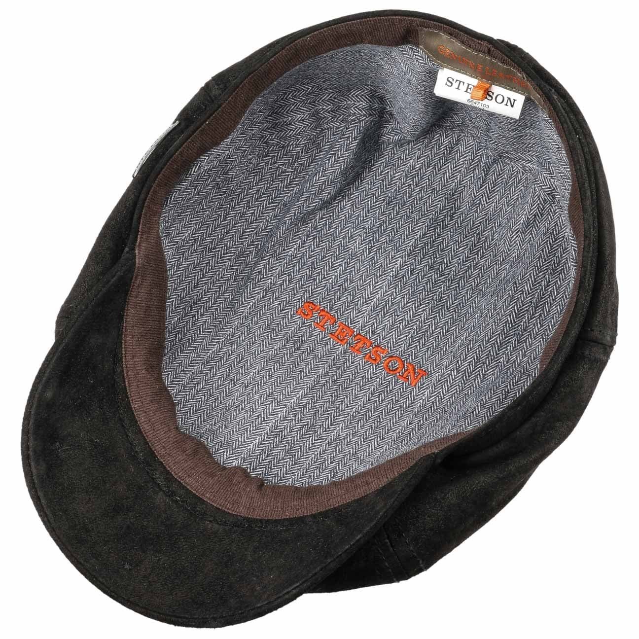 Stetson Brooklin Leder - McCook - Schirmmütze aus Leder - 6-teilig - Pigskin - Schwarz