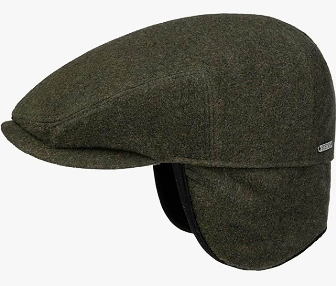 Stetson Kent Wool Driver Cap - mit Ohrenklappen - Cap aus Wolle / Kaschmir - 41 - Oliv