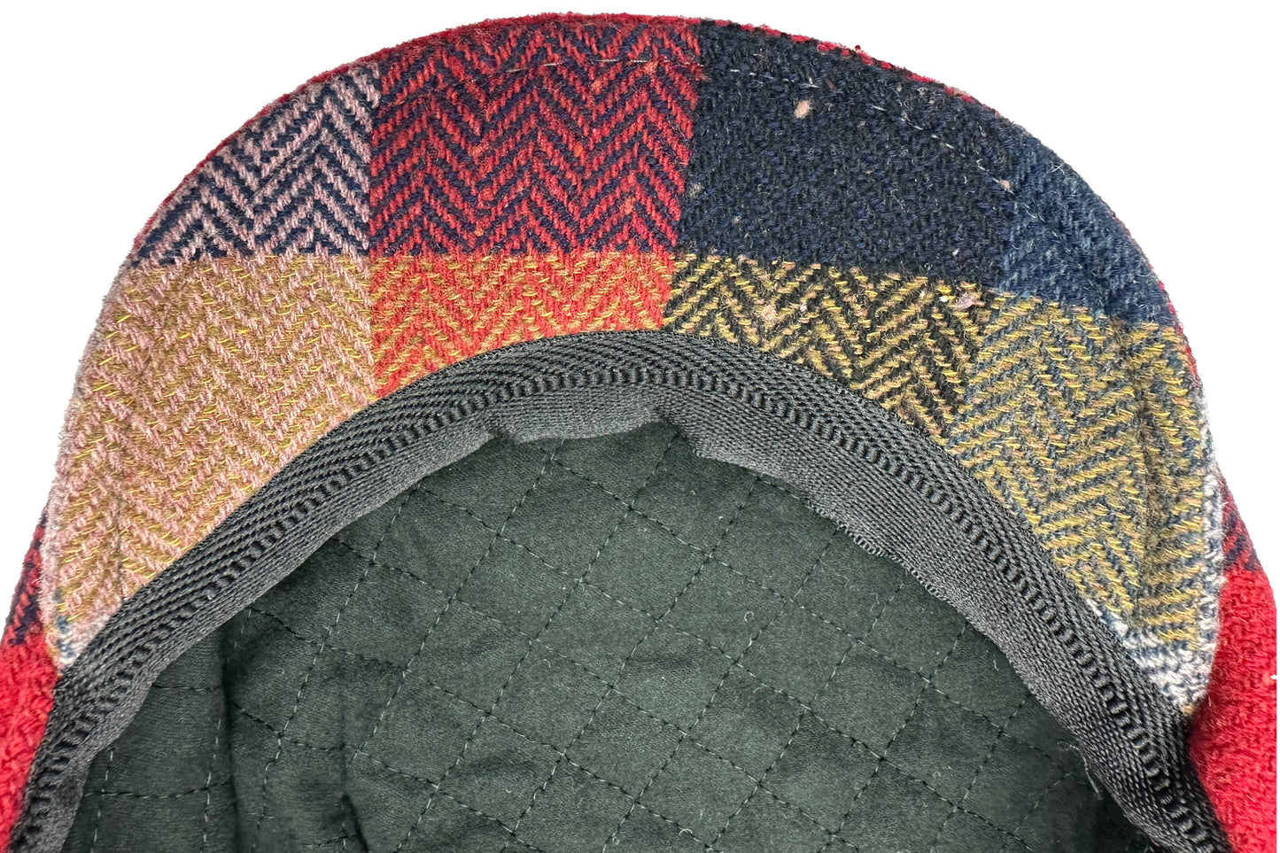 Fiebig Wool Herringbone Check Flatcap - Karo-Fischgrat-Muster - Rot