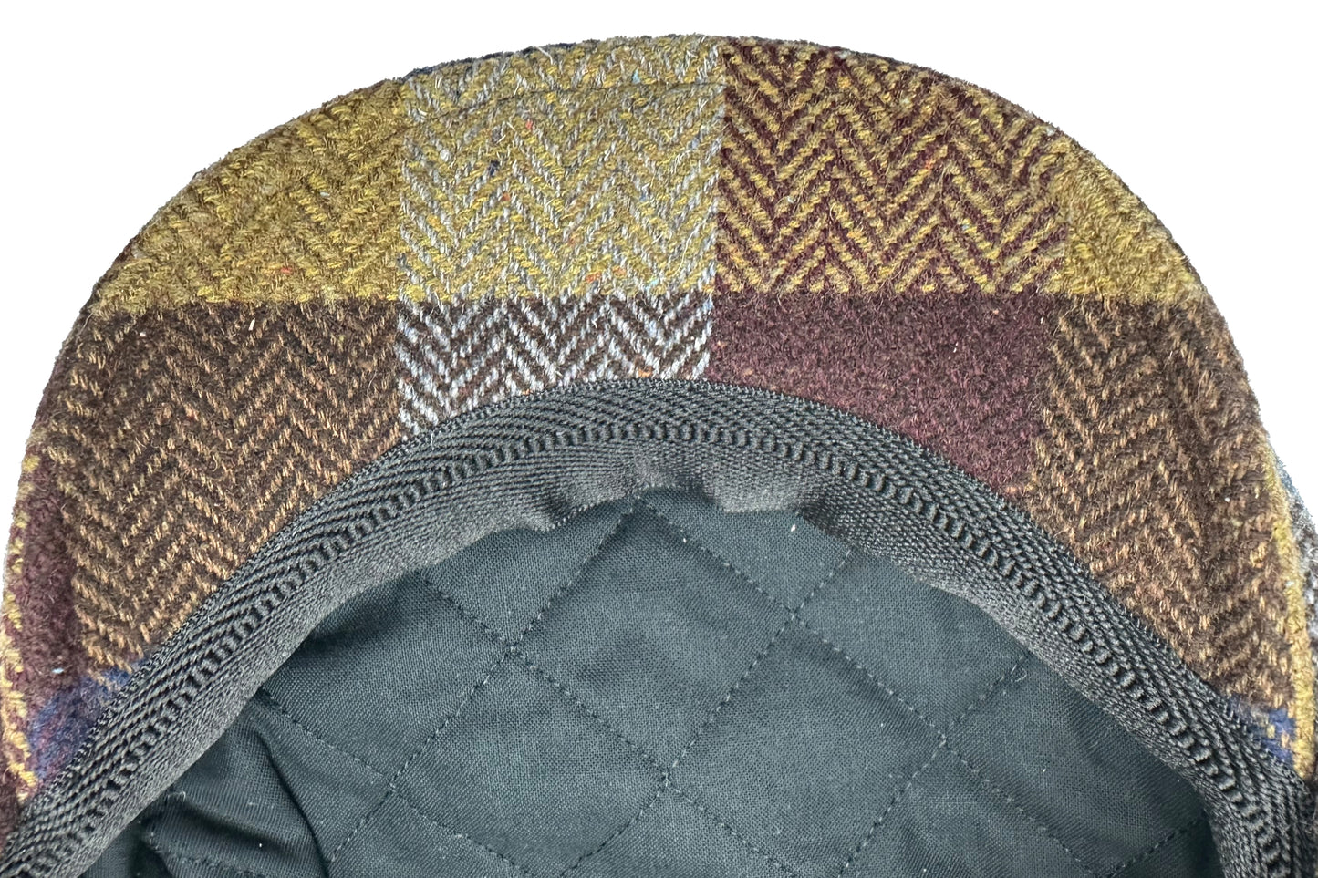 Fiebig Wool Herringbone Check Flatcap - Karo-Fischgrat-Muster - Braun