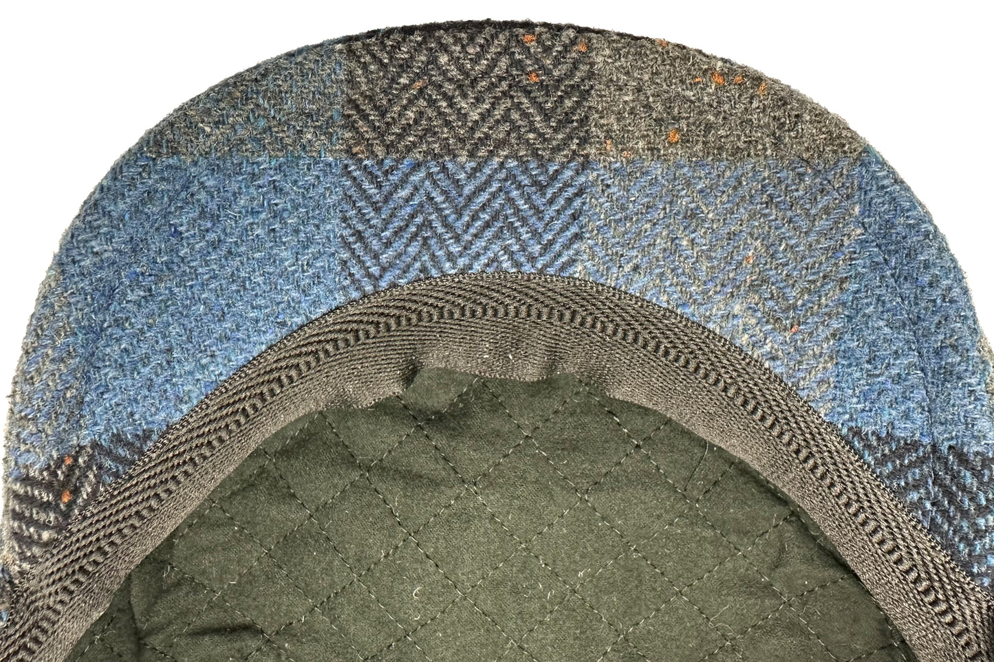 Fiebig Wool Herringbone Check Flatcap - Karo-Fischgrat-Muster - Blau