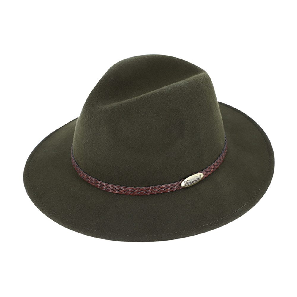 Fiebig Casual Traveller Wollfilzhut - Knautschbar - Wasserabweisend - Made in Italy - Oliv