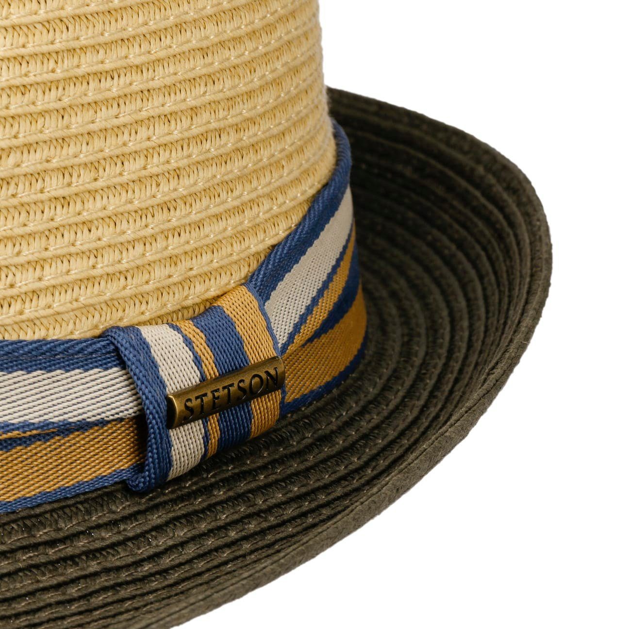 Stetson Licano Trilby - Toyo Strohut - Aus 100% Viskose- Mit UV-Schutz 40 - Natur/Oliv