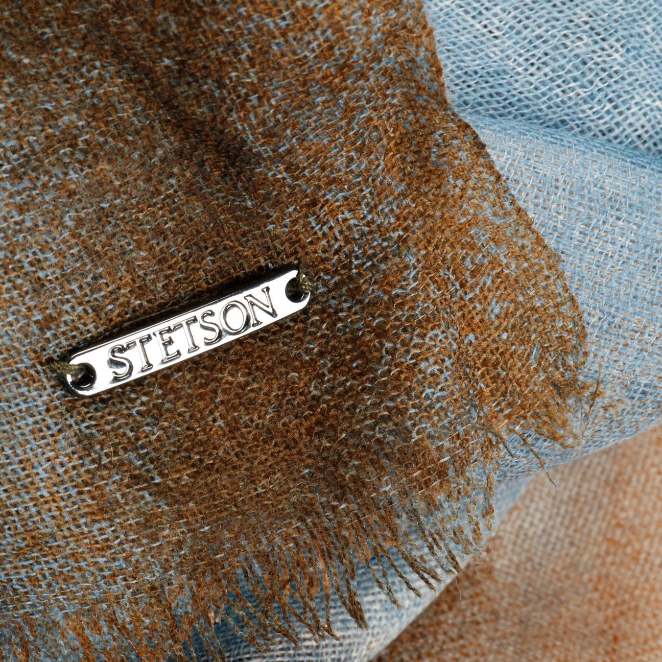 Stetson Light Summer Schal aus Wolle - Braun/Blau