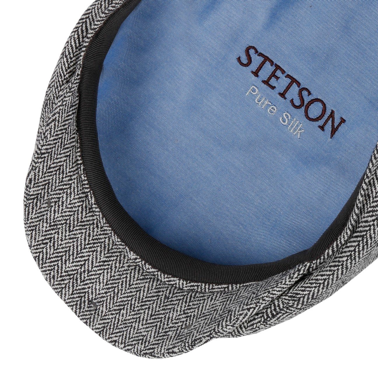 Stetson Ivy Cap Silk - aus 100% Seide - 310 - Schwarz/Weiß- Made in the EU