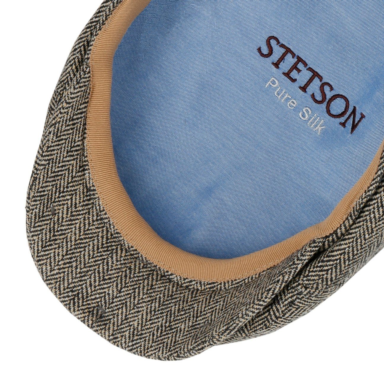 Stetson Ivy Cap Silk - aus 100% Seide - 316 - Schwarz/Beige- Made in the EU