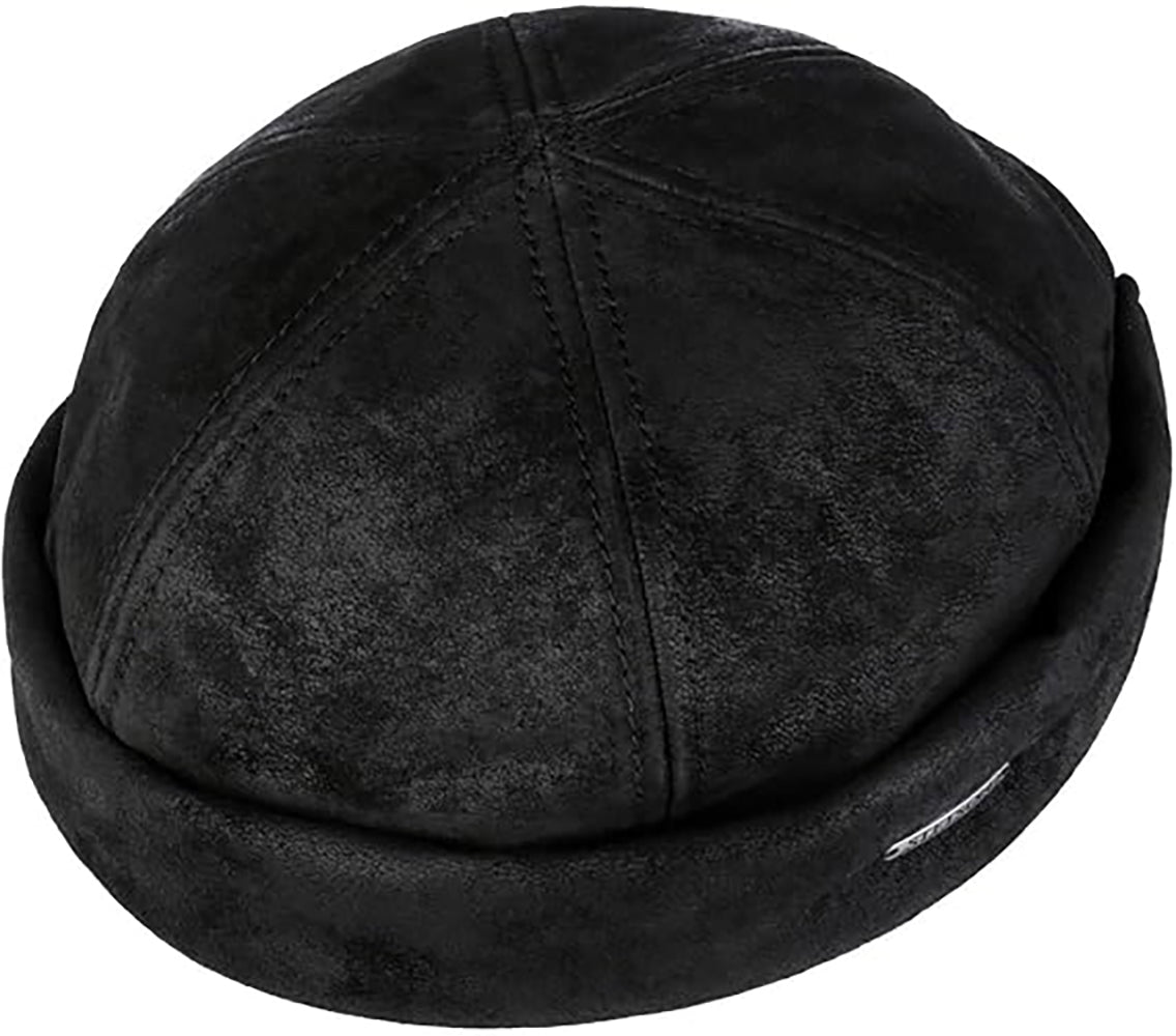 Stetson Classic Dockermütze Leder - Dockermütze aus Leder - Pigskin - Schwarz