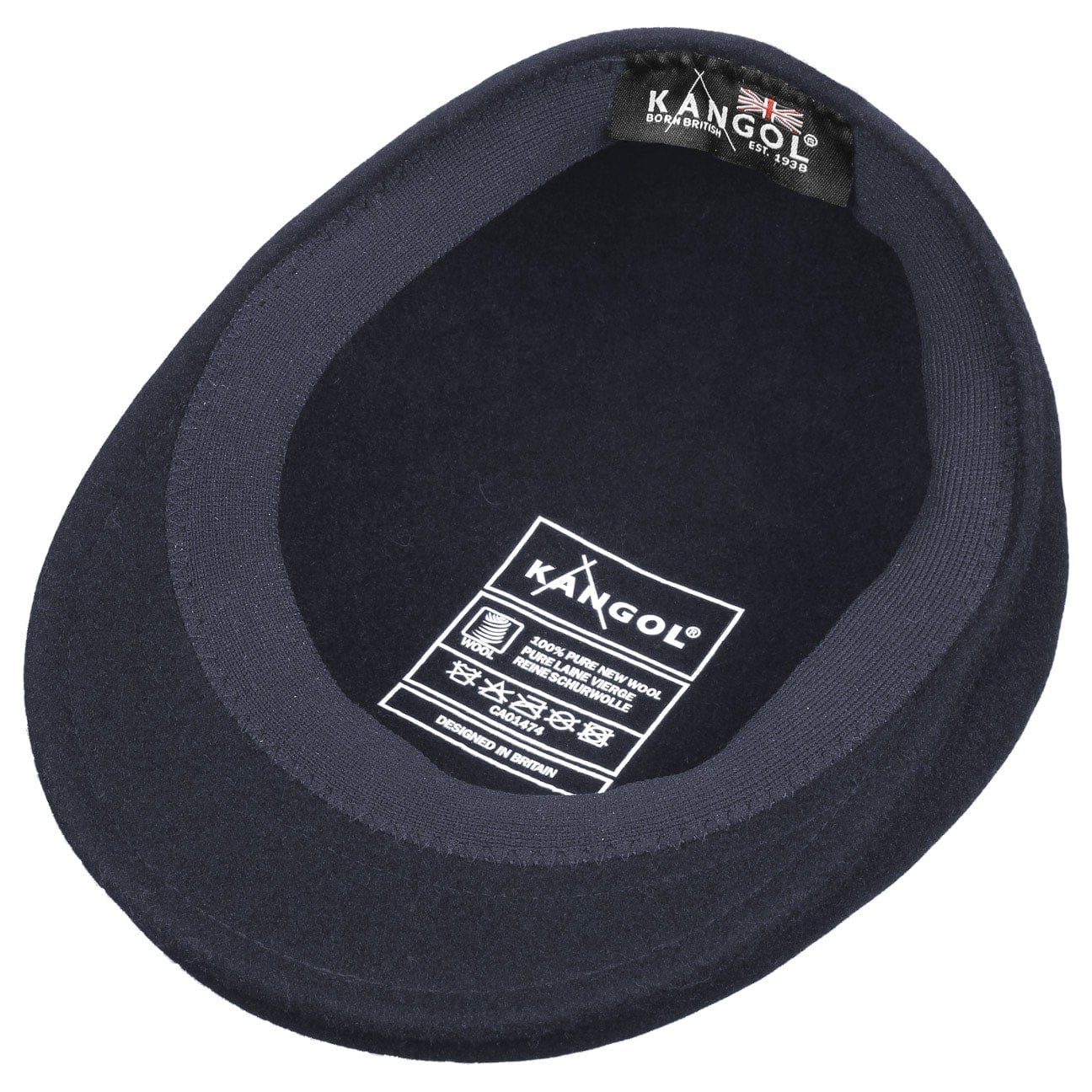 Kangol 504 Wolle Flatcap Schiebermütze - Dark Blue - Dunkelblau