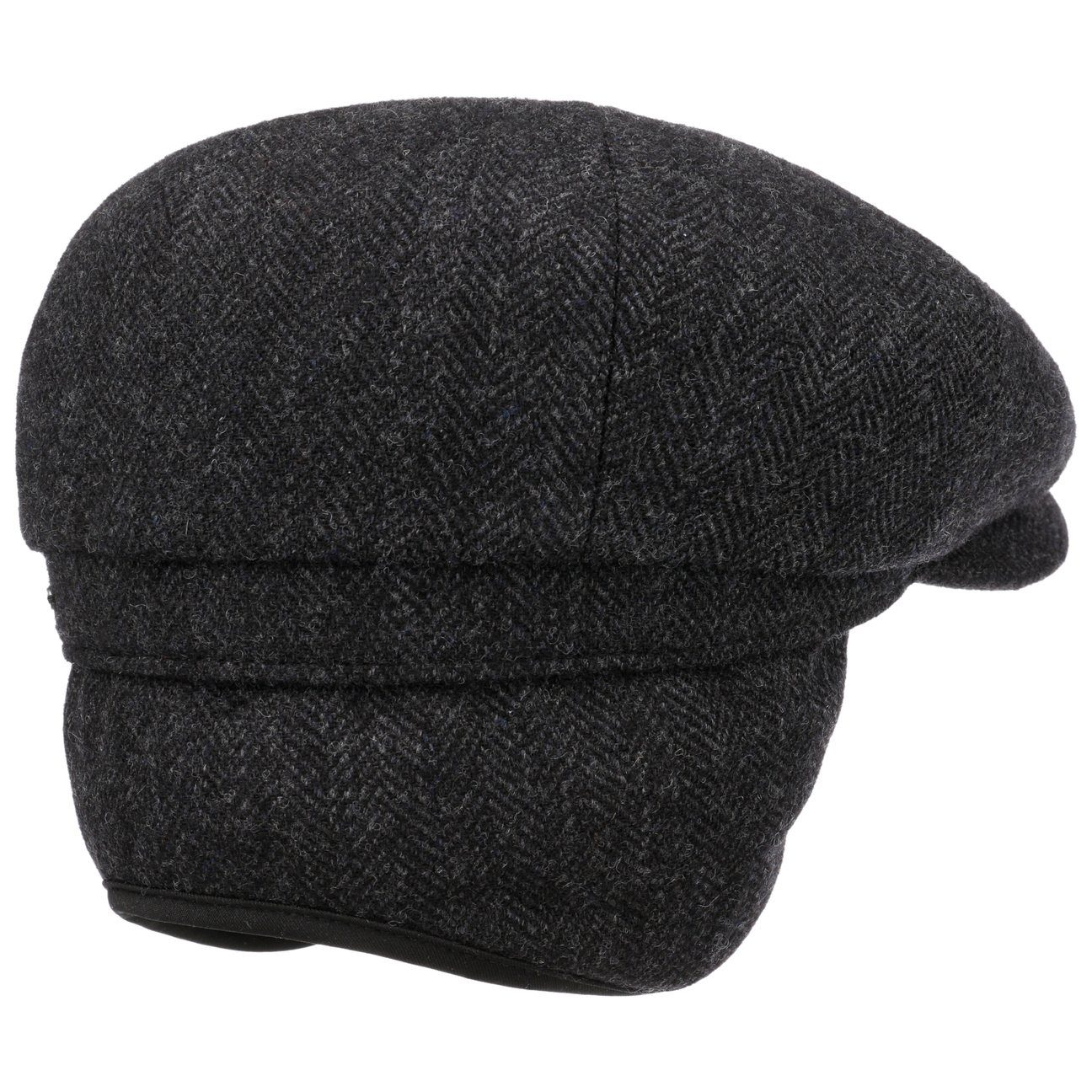 Stetson Hatteras Woolrich Earflaps - Fischgrat - Schirmmütze aus 100% Wolle - mit Ohrenklappen - 311 - Grau