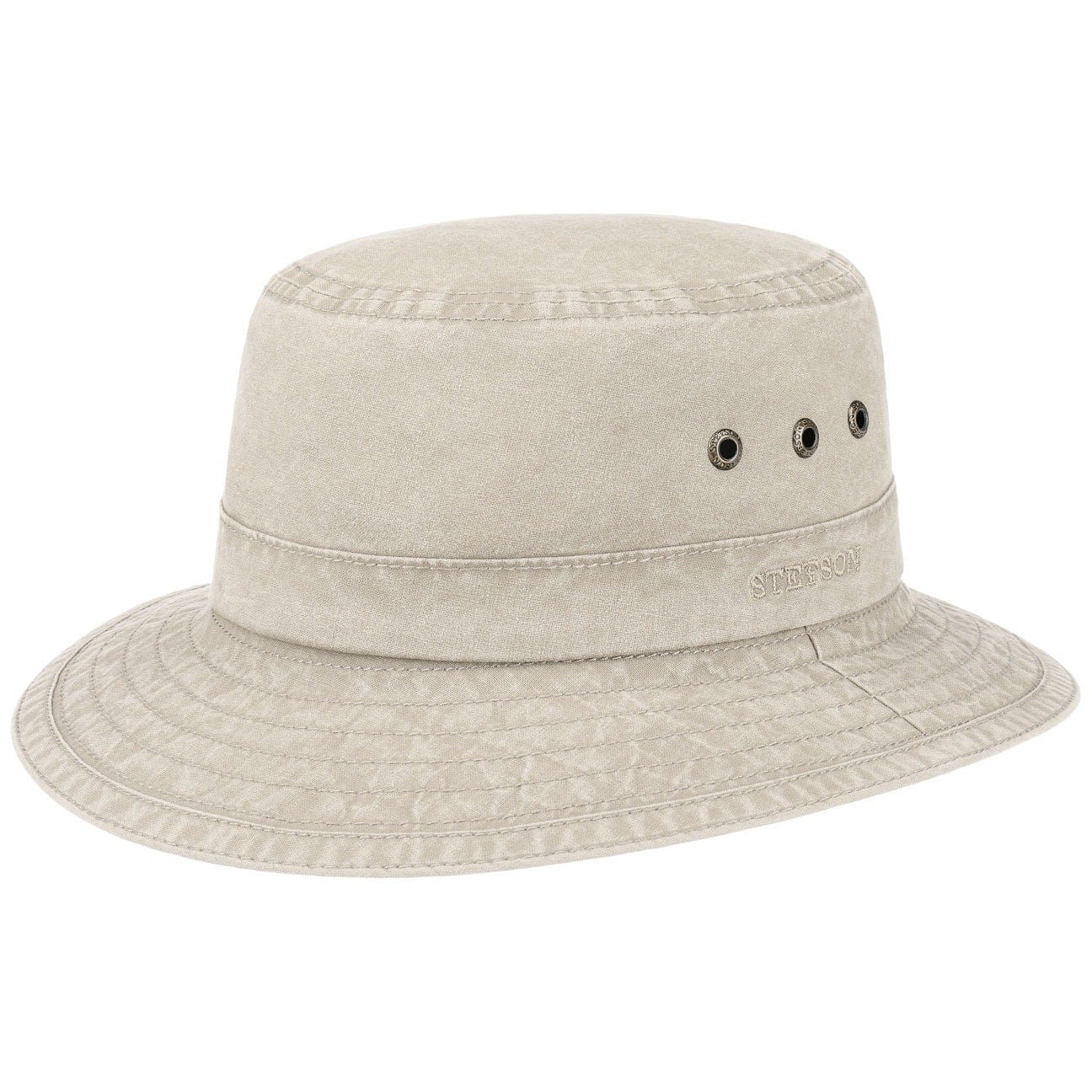 Stetson Reston Organic Bucket - Nachhaltig - Anglerhut aus 100% organischer Baumwolle - Hellbeige