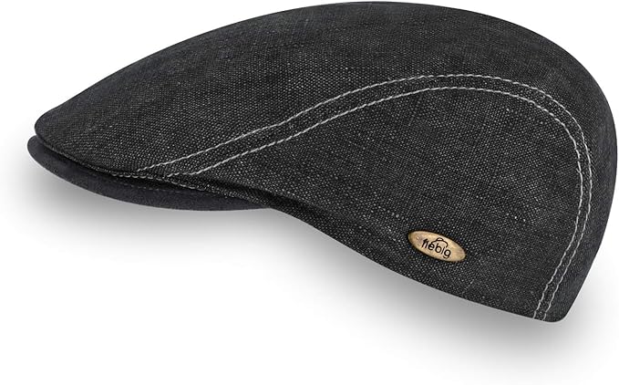 Fiebig Flatcap Brighton Leinen - Anthrazit