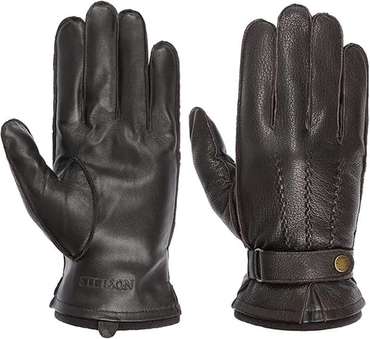 Stetson Leder-Handschuhe mit Futter - Ziegenleder - Schafsleder - Braun