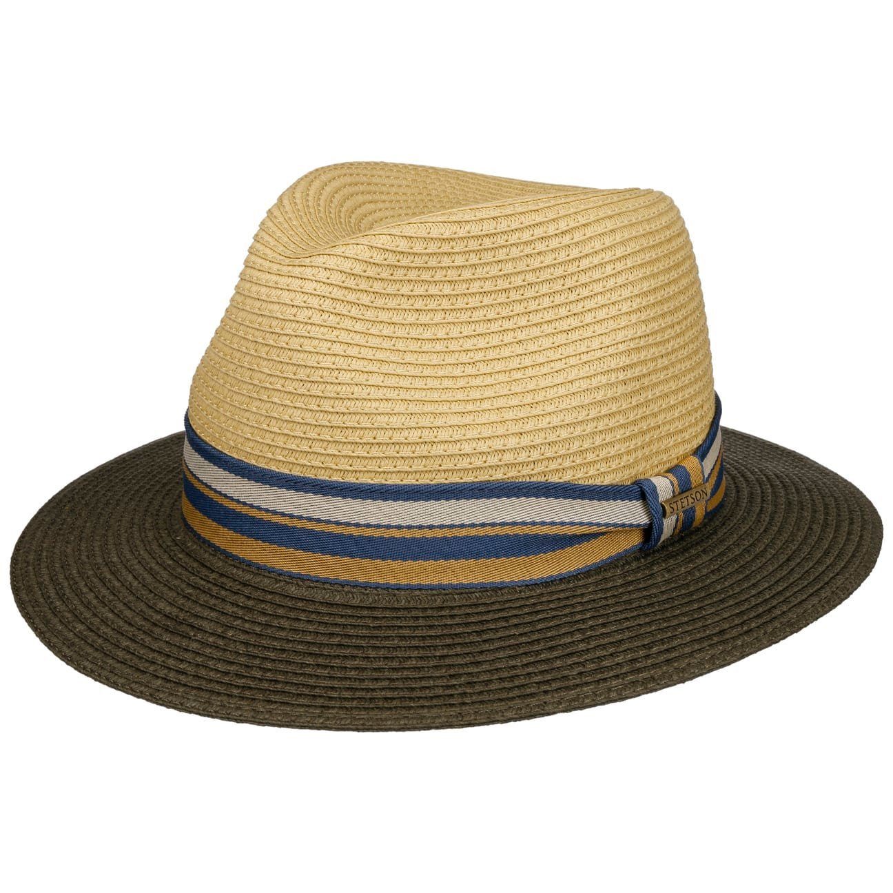 Stetson Romaro Toyo Traveller - Toyo Strohut - Aus 100% Viskose- Mit UV-Schutz 40 - Natur/Grün
