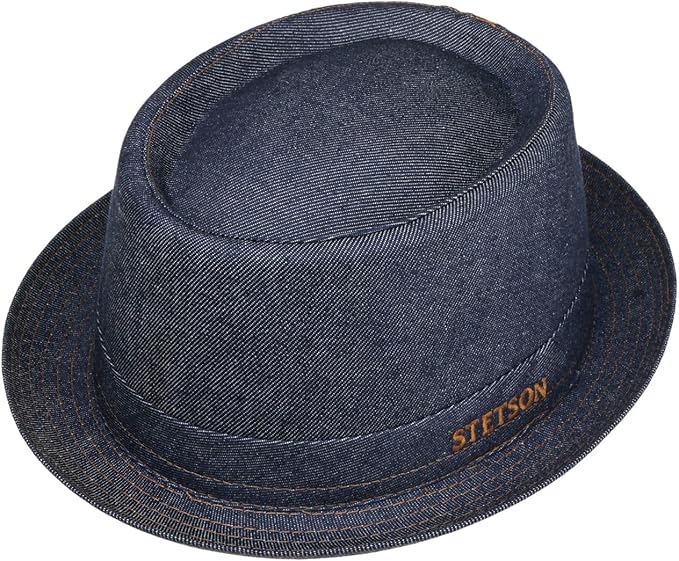 Stetson Sustainable Danvick Denim Pork Pie - Futter aus Baumwolle - Blau