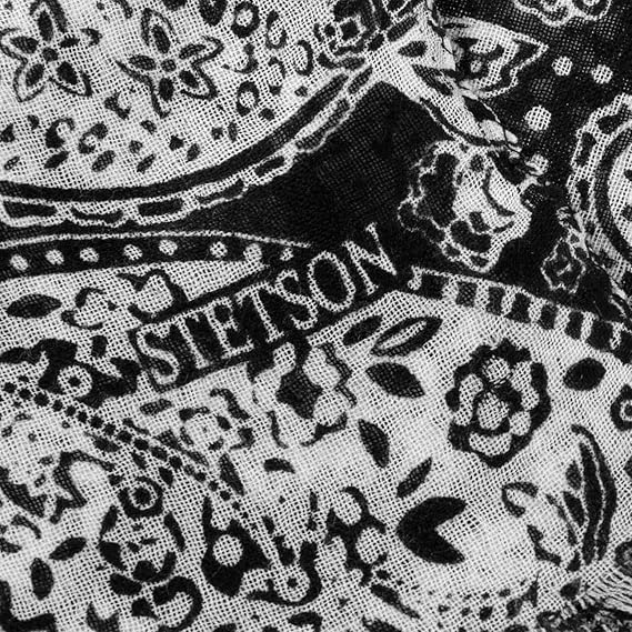 Stetson Paisley Schal aus Wolle - Schwarz/Beige
