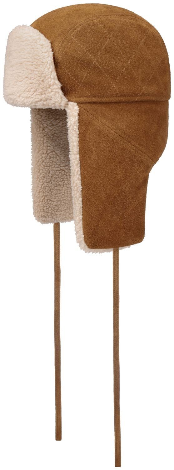 Stetson Bomber Flieger-Mütze Cap Calf Split Lapeer - aus Leder - Braun