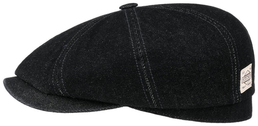 Stetson Hatteras Denim Pure - Flatcap aus Baumwolle - 8-Panel - Schwarz