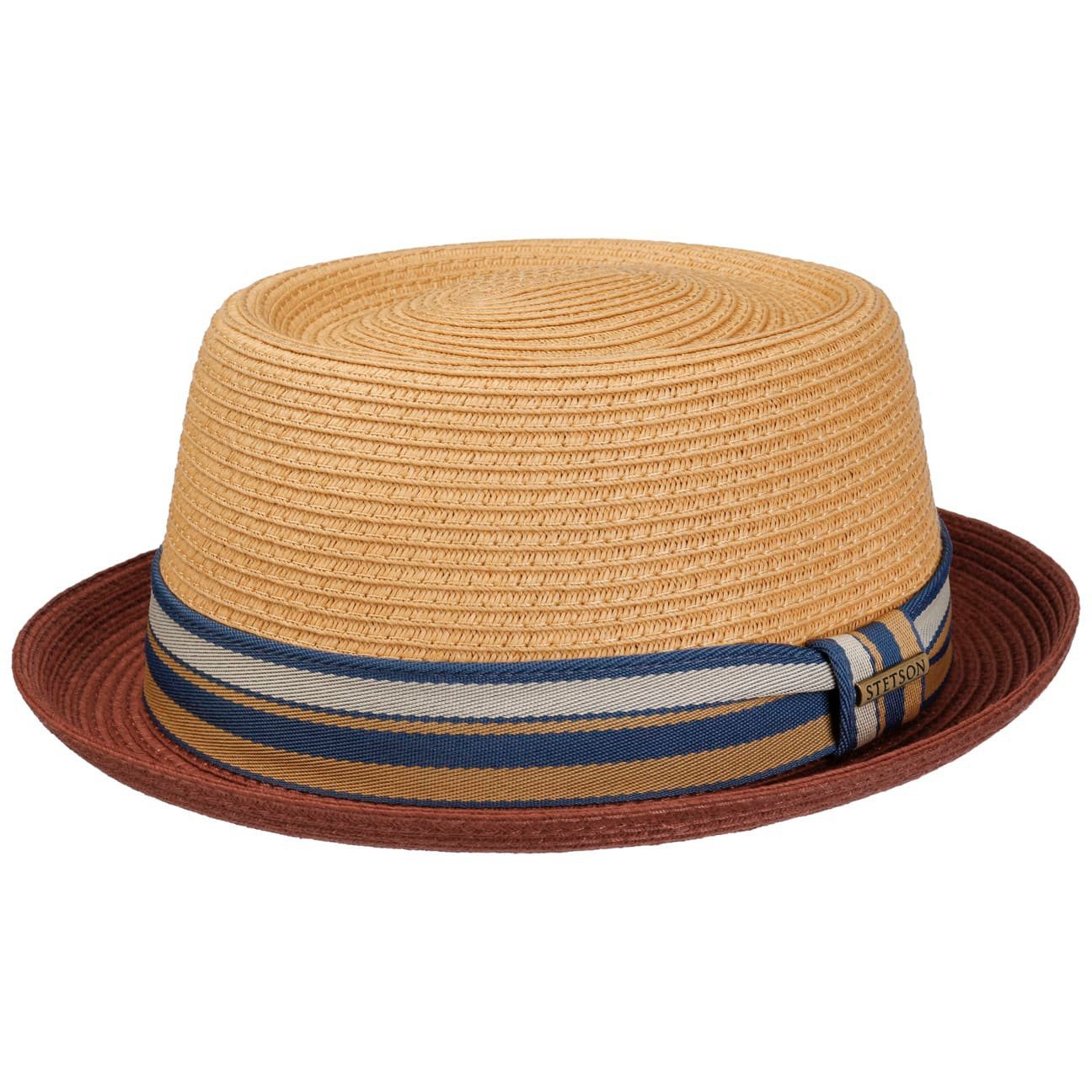 Stetson Licano Pork Pie - Toyo Strohut - Aus 100% Viskose- Mit UV-Schutz 40 - Rot