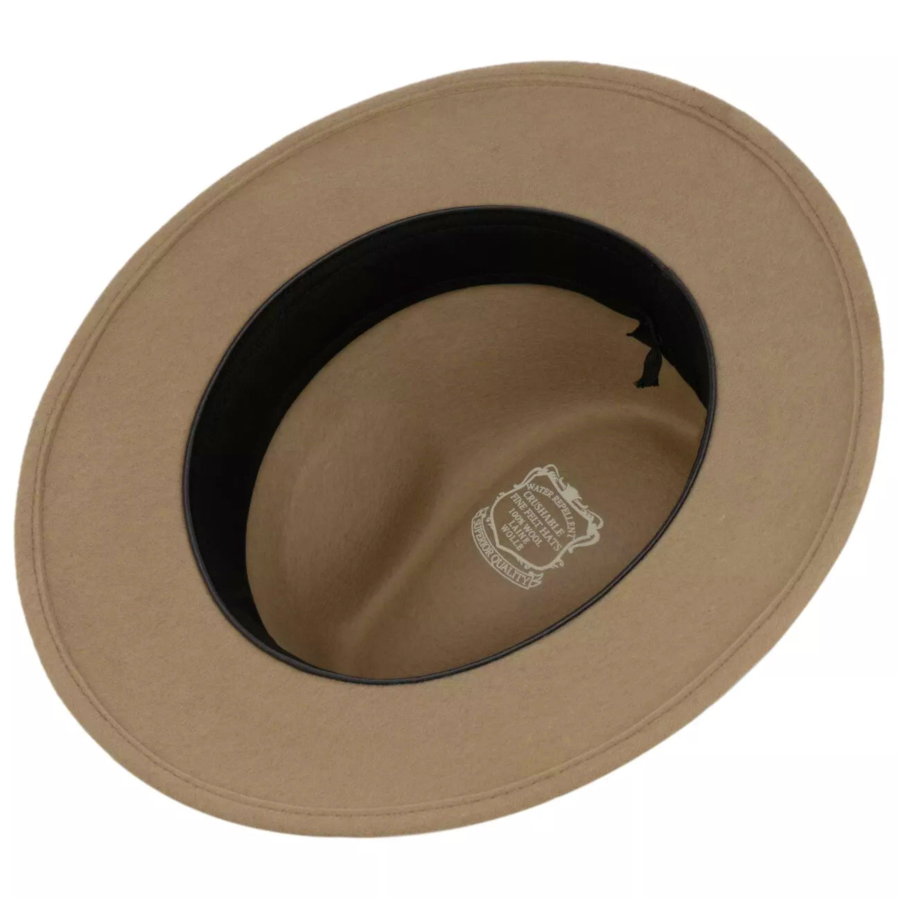 Fiebig Casual Traveller Wollfilzhut - Knautschbar - Wasserabweisend - Made in Italy - Beige