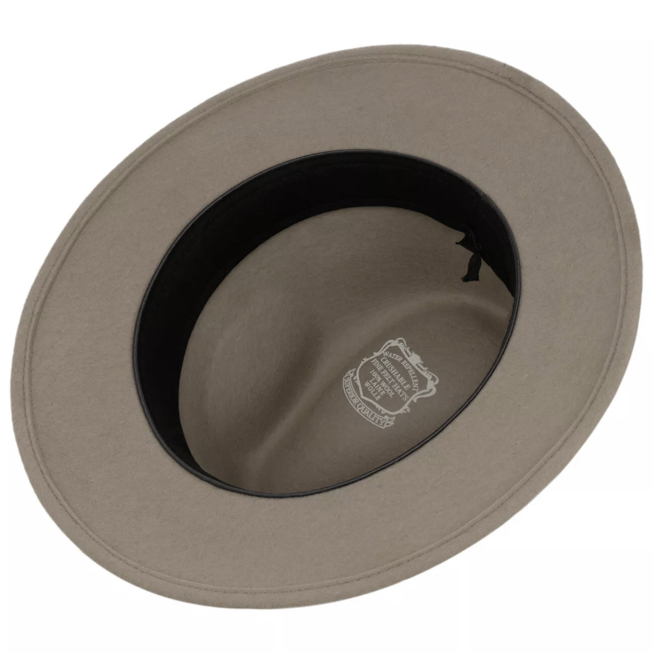 Fiebig Casual Traveller Wollfilzhut - Knautschbar - Wasserabweisend - Made in Italy - Hellgrau