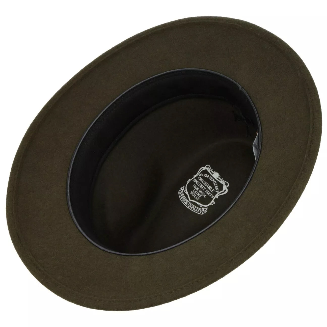 Fiebig Casual Traveller Wollfilzhut - Knautschbar - Wasserabweisend - Made in Italy - Oliv