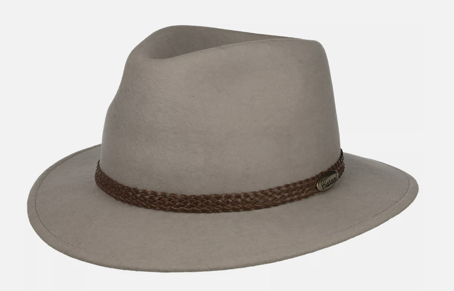 Fiebig Casual Traveller Wollfilzhut - Knautschbar - Wasserabweisend - Made in Italy - Hellgrau
